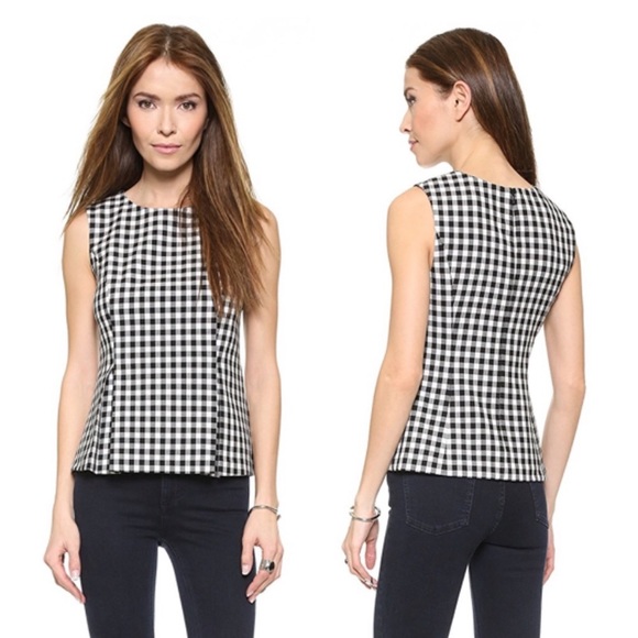Diane von furstenberg Mallorie gingham peplum top size 4 - Picture 8 of 10